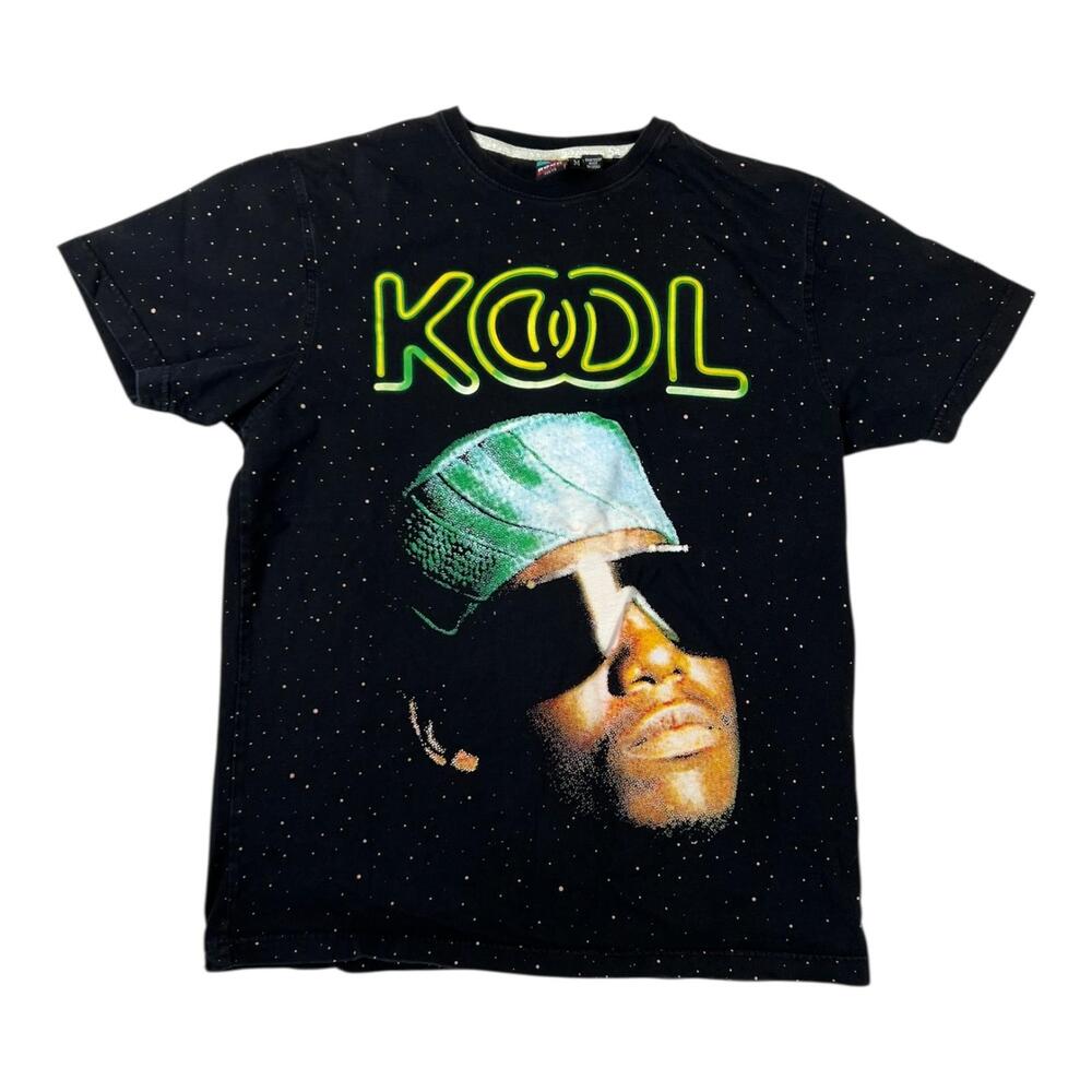 Vintage Kool Moe Dee T-Shirt Mens Medium Black All Over Print Tokyo Rocksmith